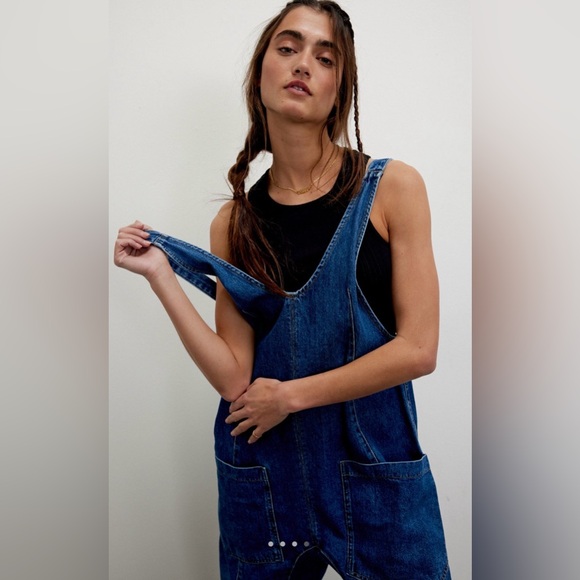 NWT Free People We the Free S High Roller Jumpsuit in Sapphire Blue New $98 - Picture 4 of 8